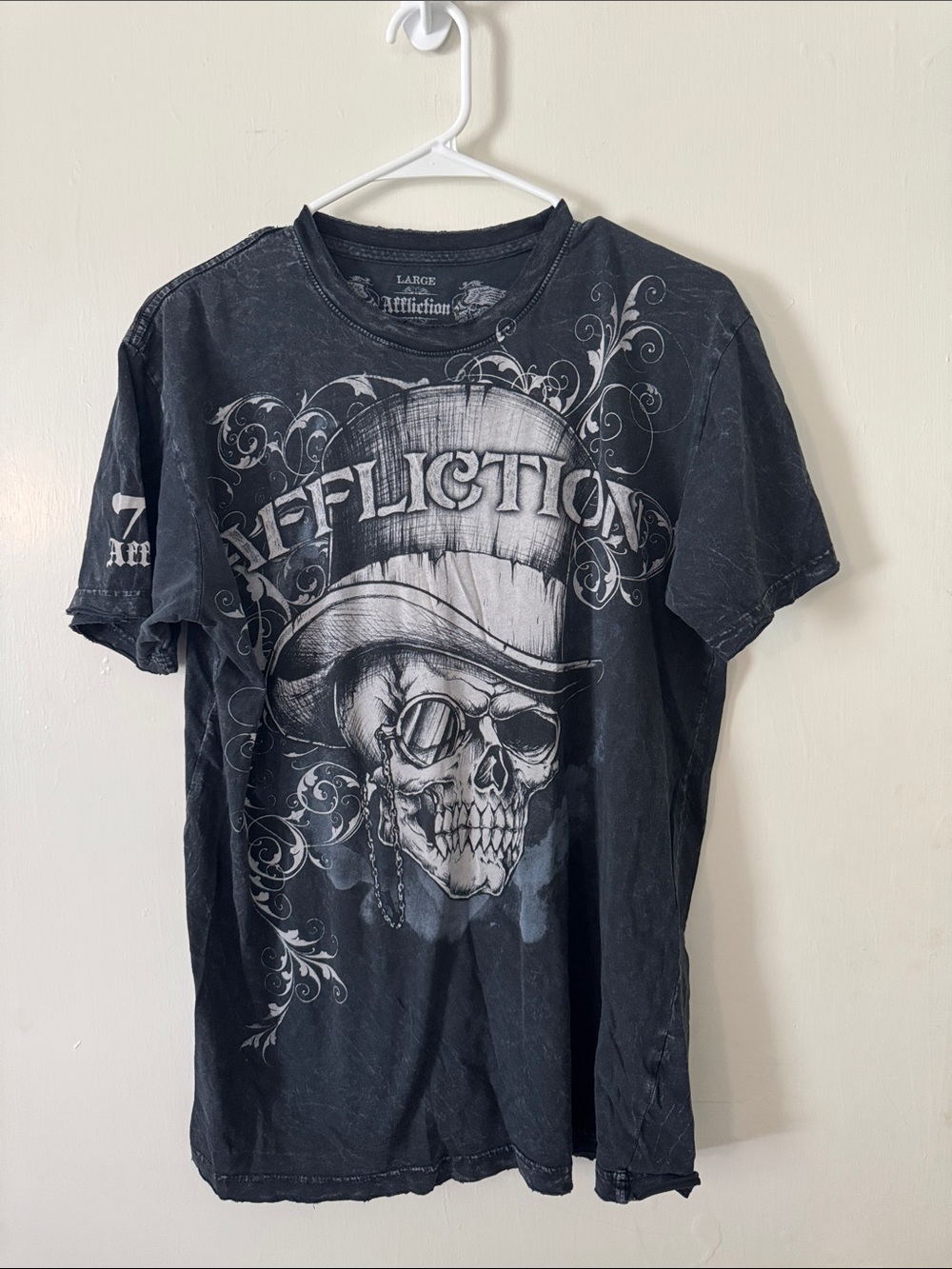 Y2K Affliction Skull Top Hat Tee